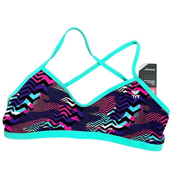 TYR Other - TYR DuraFast One TERAMO Trinity Swim Top Purple Turquoise - Size XL 14/16 $30